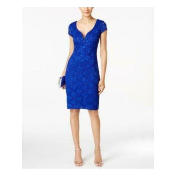 connected apparel blue dress Dress Work By Connected Apparel In Blue & White, Size: L